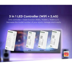 Miboxer (WIFI+2.4G) LED Controller Single Color/CCT/ RGB/ RGBW/ RGB+CCT Smart LED Controller FUT035W FUT036W FUT037W