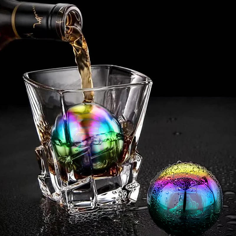 Description Picture 5 of itemReusable Whiskey Stainless Steel Ice Cubes Set Cooling Metal Ice Balls Wine Beer Chilling Stones Cooler Party Bar Accessories