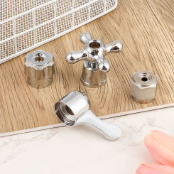Universal Square Chrome Bathroom Faucet switch Faucet handle Cover Tap Bathroom Sink Basin Mixer Tap Bathroom  Accessories