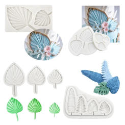 DIY Large 3D Palm Spear Leaf Silicone Mold DIY Cake Decoration Chocolate Mold Tree Leaf Modeling Baking Resin Tools For Kitchen