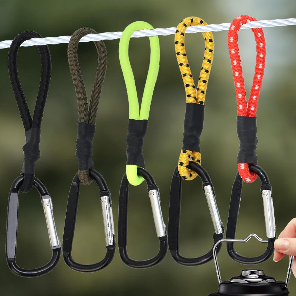 Description Picture 4 of item5/10pcs Tent Elastic Rope Cord Hook Versatile Outdoor Camping Canopy Tarp Tent Fixing Cord String Carabiner Hooks Accessories