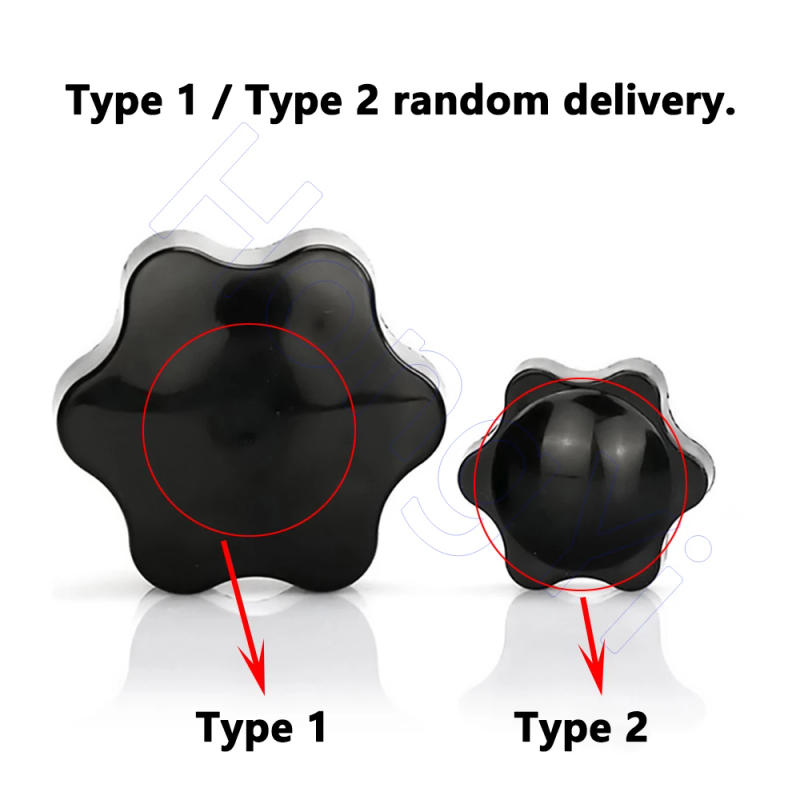 Description Picture 3 of itemM4 M5 M6 M8 M10 M12 1/4" Plum Hand Tighten Nuts 6 Star Blind Hole Clamping Knob Black/White Plastic Thumb Nuts Screw-On Handle