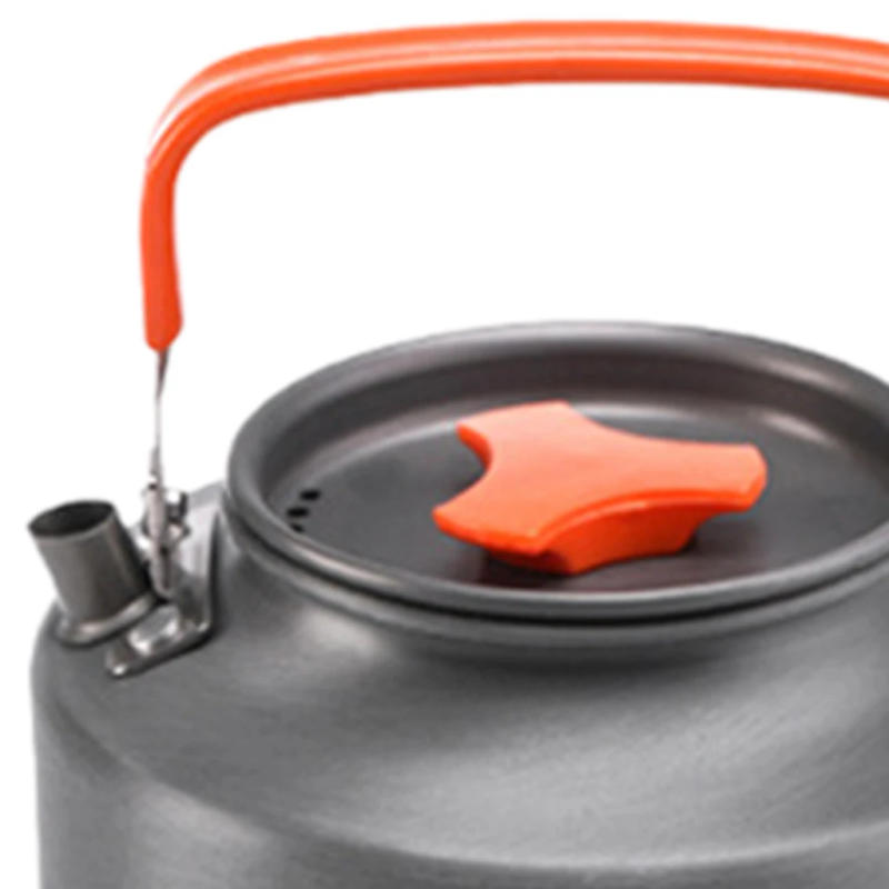 Description Picture 4 of item1 Set Outdoor Pots Pans Camping Cookware Picnic Cooking Set Non-stick Tableware With Foldable Spoon Fork Knife Kettle Cup