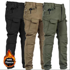 Men's 5XL Autumn Winter Softshell Elastic Camping Hiking Trekking Fishing Hunting Pants Outdoor Cycling Tactical Cargo Trousers