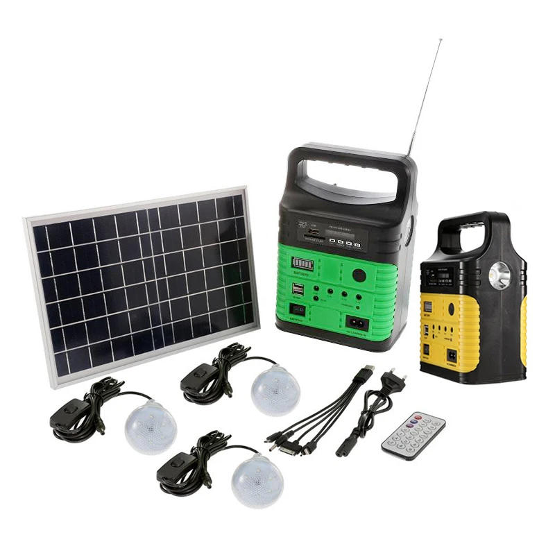 Description Picture 3 of itemPortable Solar Generator with 3 Bulbs Radio Outdoor Solar Power Panel Camping Kit LED Emergency Lighting with Remote Control