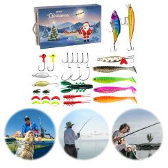 Fishing Lure Advent Calendar Soft Lures Spoons Minnow Christmas Advent Calendar Fishing Lures Set Xmas Surprise Gift for Fisher