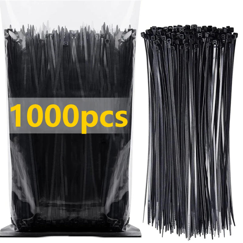 Description Picture 3 of item1000Pcs Nylon Cable Ties Adjustable Self-locking Cord Ties Straps Fastening Loop Reusable Plastic Wire Ties For Home Office