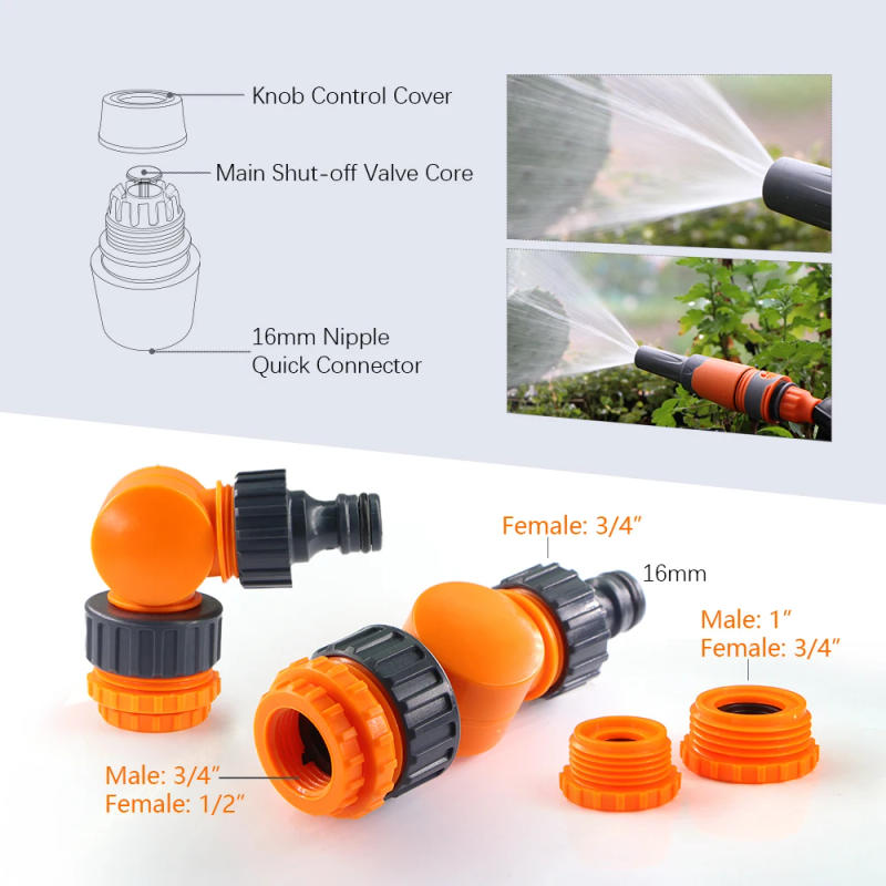 Description Picture 6 of itemGarden 3/8" 1/2" 3/4" Quick Connect Water Gun Hose Accessories Set Car Wash Cleaning the Floor Home Automatic Watering System