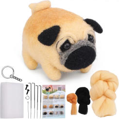 1 Set Non-Finished Cute Animal Cat Wool Felting Material Package For Doll Toy Handmade DIY Craft For Child Gift