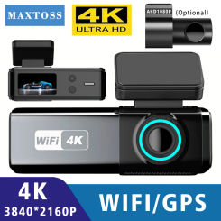 Car DVR 4K 2160P WIFI GPS Dash Cam Camera Mini Video Drive Recorder Dashcam Dual Lens Black Box 24 Hour Monitoring Night Vision