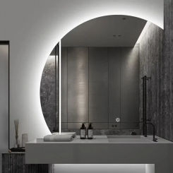 Makeup Bathroom Bath Mirror Cabinet Wall Mounted Shower Cosmetic Self Haircut Girl Bath Mirror Light Bathroom Fixture