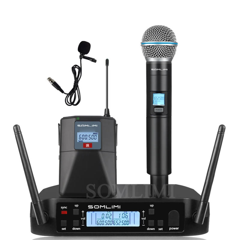 Description Picture 6 of itemSOMLIMI GLD58 Microphone Wireless Professional UHF System Handheld Mic For Stage Speech Wedding Show Band Home Party Church