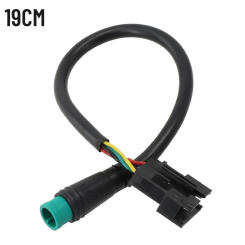 Electric Bicycle Adapter Cable 19cm Long 1Pcs Black Electric Bicycle Instrument For KT Display Waterproof To SM