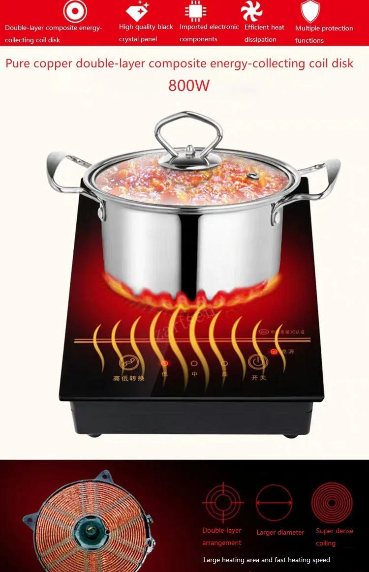 Description Picture 6 of itemElectric Induction Cooker Waterproof High Power Magnetic Induction Cooker Intelligent Hot Pot Stove Induction Cooktop