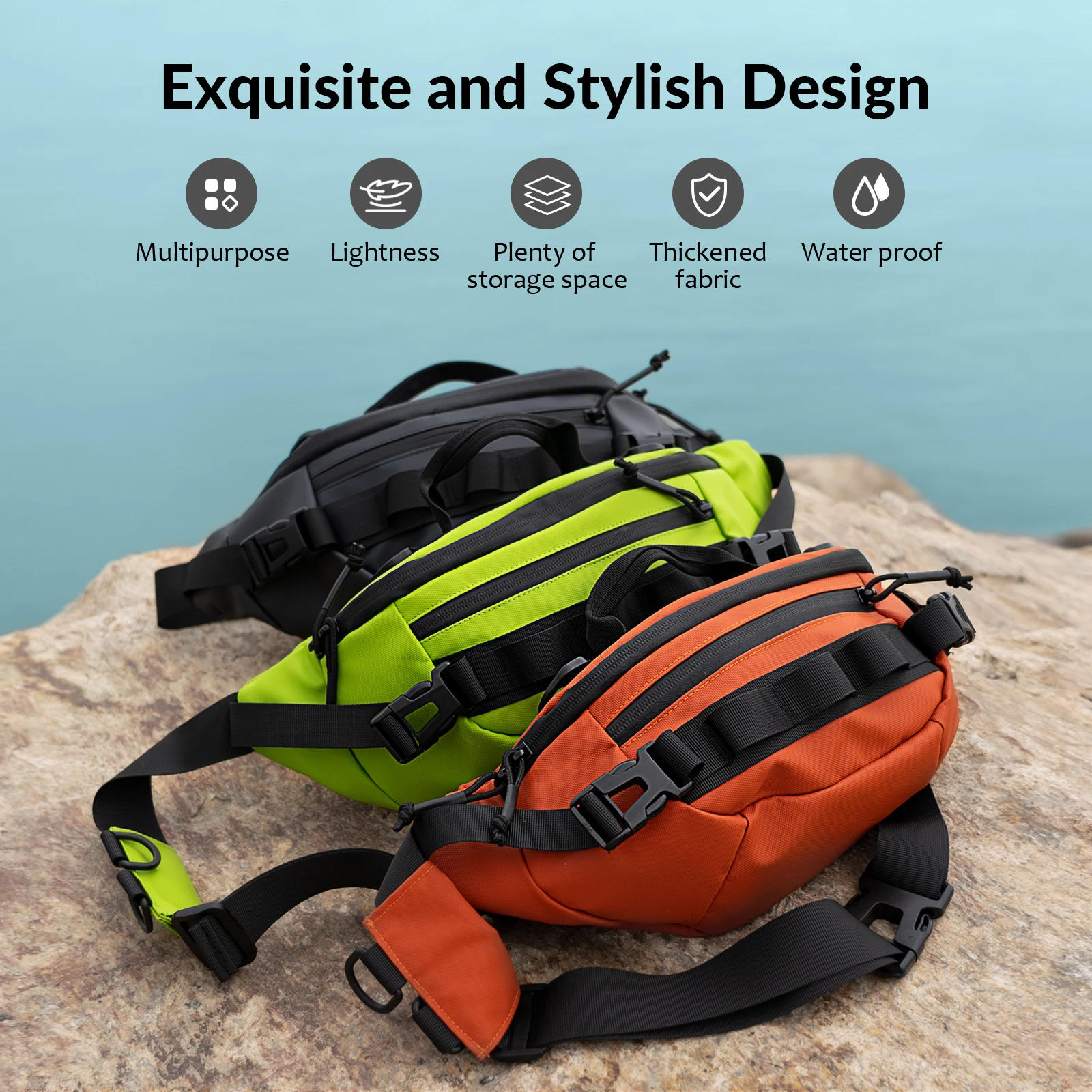 Description Picture 2 of itemFishing Chest Waist Bag Waterprooof Multi-function Waist Pack Fanny Packs Fishing Tackle Storage Bags For Men Outdoor Sport Bag