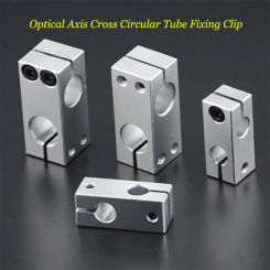 Aluminum Alloy Optical Axis Cross Block Steel Pipe Fixing Bracket Connecti Dia 8-10-20-30-35 Round Tubes Clamps Frames Connecti