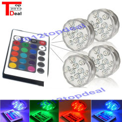 RGB Submersible LED Underwater Light 10leds Battery Operated IP67 Waterproof Lamp Swimming Pool Light For Wedding Celebration