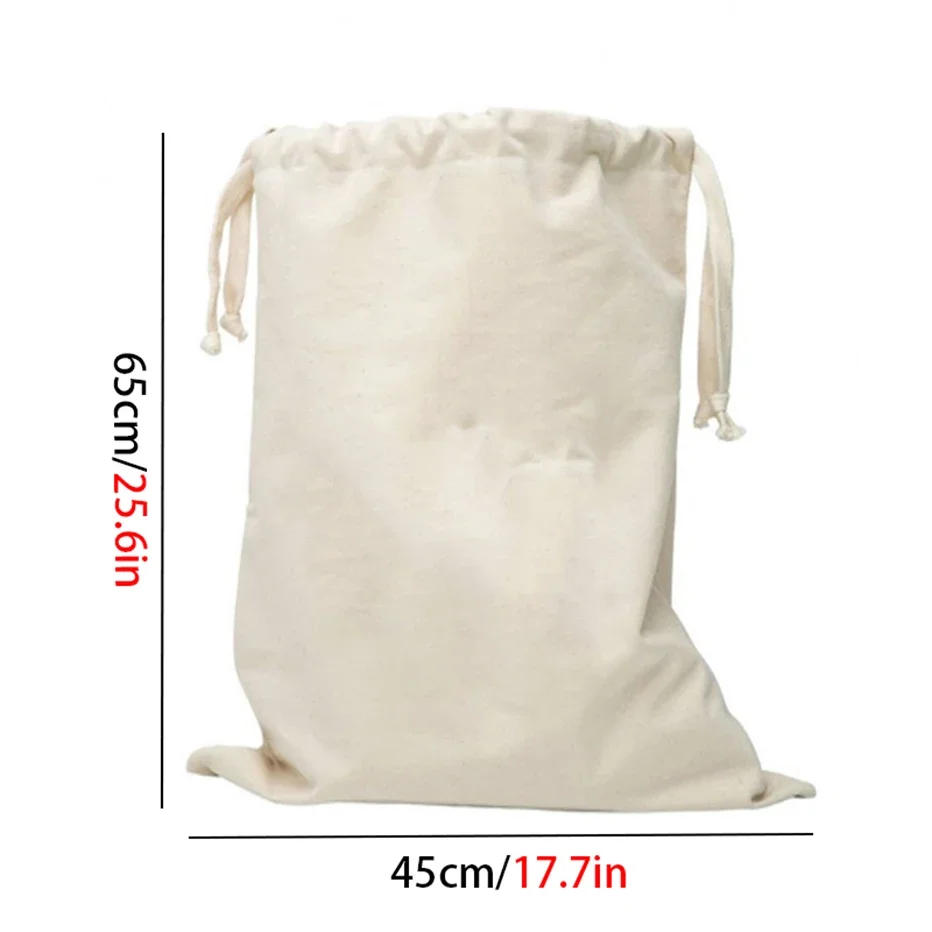 Description Picture 2 of itemToy Home Canvas Storage Bag Animal Stripe Pattern Cotton Laundry Bag Cute Basket Drawstring Dirty Clothes Organizer Bag