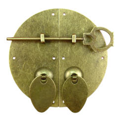 Knock Pull Latch Handle Chinese Style Door Furniture Hardware With Bolts Vintage Wooden Box Lock Jewelry Box Furniture Lock