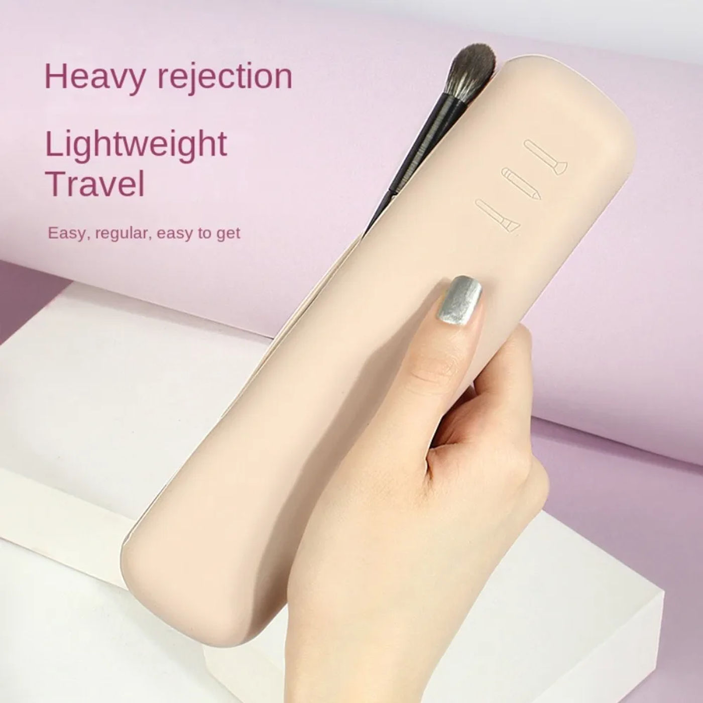 Description Picture 3 of itemMakeup Bag Makeup Brush Pouch Cosmetic Organizer Travel Brush Silicone Brush Holder Bag Makeup Pouch Makeup Storage Case