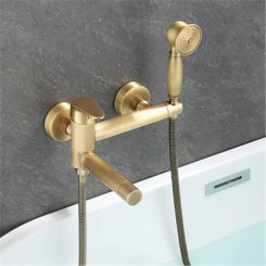 Bathtub Shower Set Wall Mounted Antique Bronze Rotatable Bathtub ,Bidet Faucet  Bathroom Bath & Mixer Tap Brass