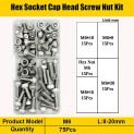 Hex Socket Head Cap Screw Nut DIN912 M2 M2.5 M3 M4 M5 M6 M8 A2-70 304 Stainless Steel Machine Hexagon Cap Allen Bolt Screw Nut