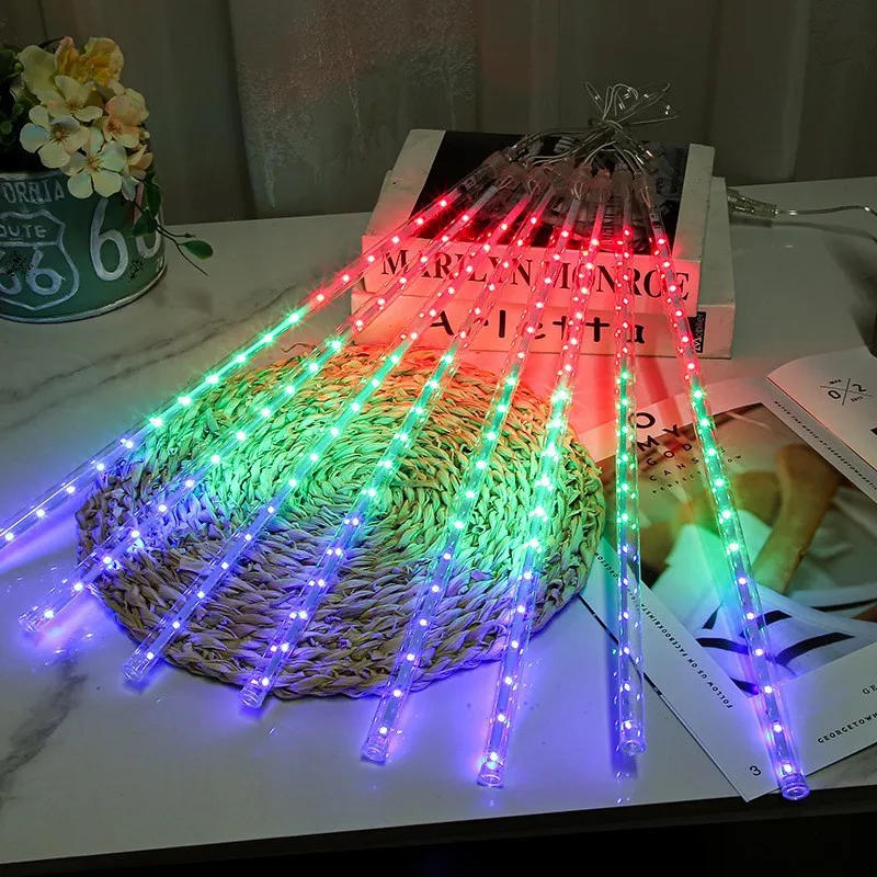 Description Picture 4 of itemOutdoor LED Meteor Shower LightsHoliday 24/16/8 Tubes Garden Street Fairy String Light for Party Christmas Decorations for Home