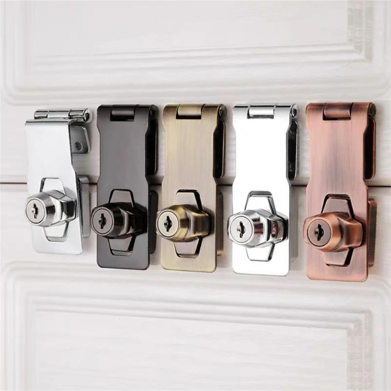 Description Picture 4 of itemCabinet Locks with Keys and Screws Keyed Hasp Locks Catch Twists Knob Keyed Locking Hasp Safety Door Lock Easy to Use