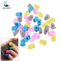 10pcs Silicone Guitar Thumb Finger Picks Protector Plectrum Fingertip thimble Finger Guard safety protect caps 4 Colors