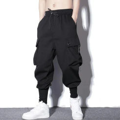 Mens Loose Harem Joggers Men Pants Cargo Pants Outdoor Casual Ankle Pants Fashion Simple Streetwear Pocket Men Clothing