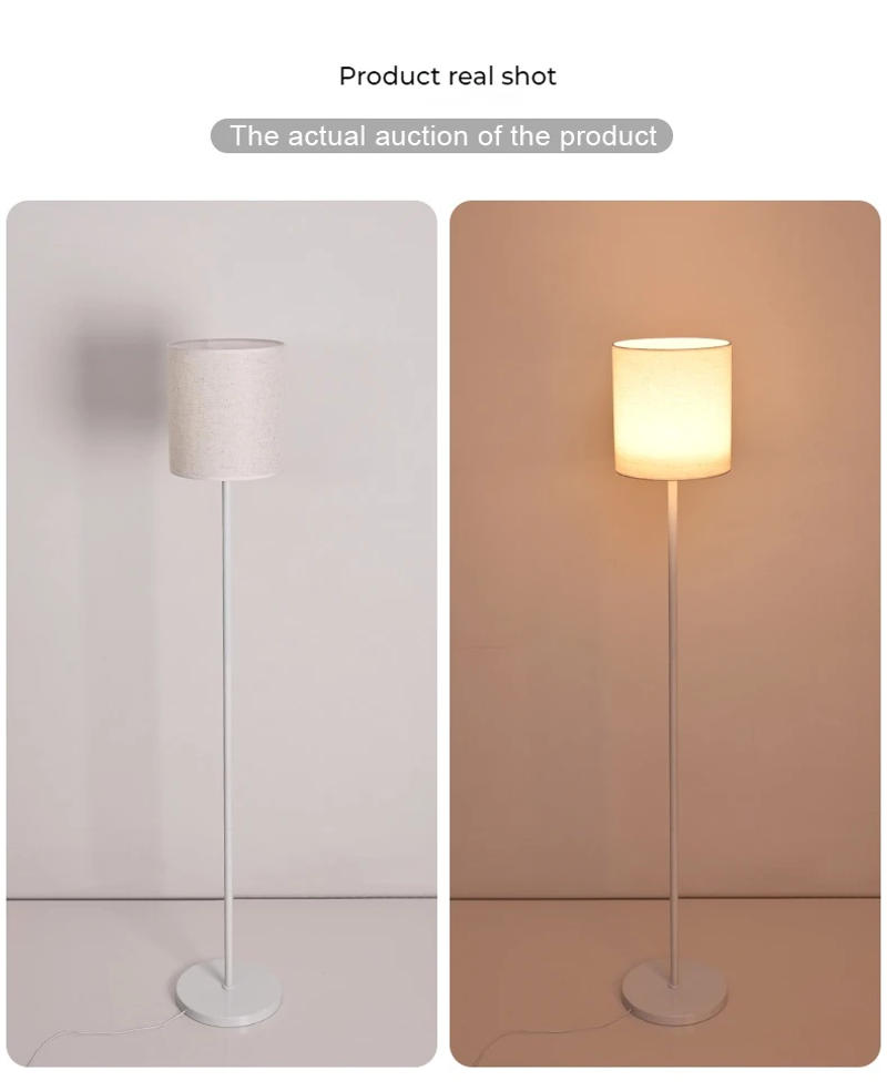 Description Picture 6 of itemModern Simple Living Room Sofaside Floor Lamp Vertical Led Bedroom Bedside Atmosphere Lights Lighting button Switch Luster Lamps