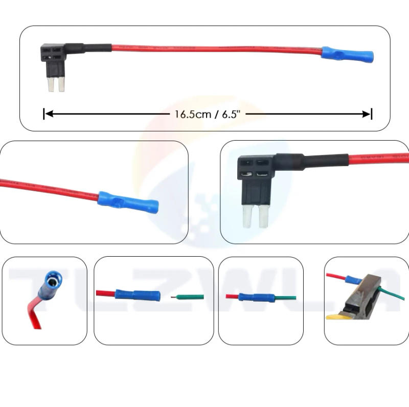 Description Picture 6 of item12V Fuse Holder Add-a-circuit TAP Adapter Micro Mini Standard Ford ATM APM Blade Auto Fuse with 10A Blade Car Fuse with holder