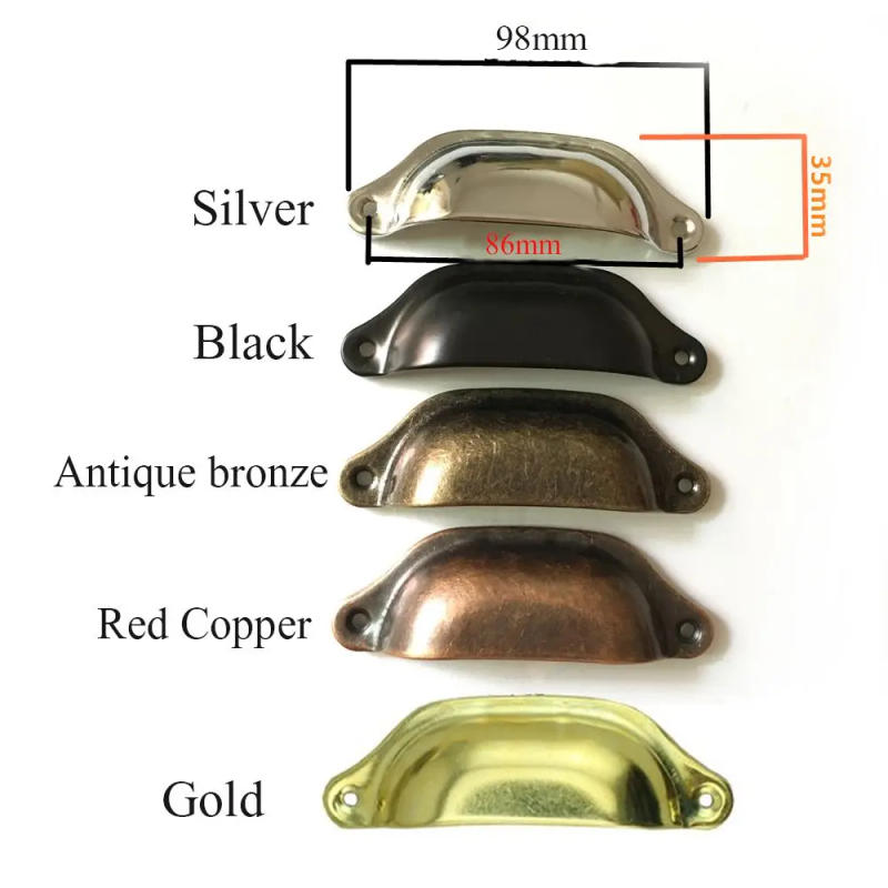 Description Picture 3 of item2PCS 98MM Kitchen Drawer Knobs Cabinet Wardrobe Door Antique Brass Shell Pull Handles Furniture Hardware Fittings
