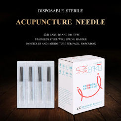 EAKU 500 Pcs 10K Acupuncture Needle with Tube Chinese medicine acupuncture Disposable Sterile EACU Micro needle