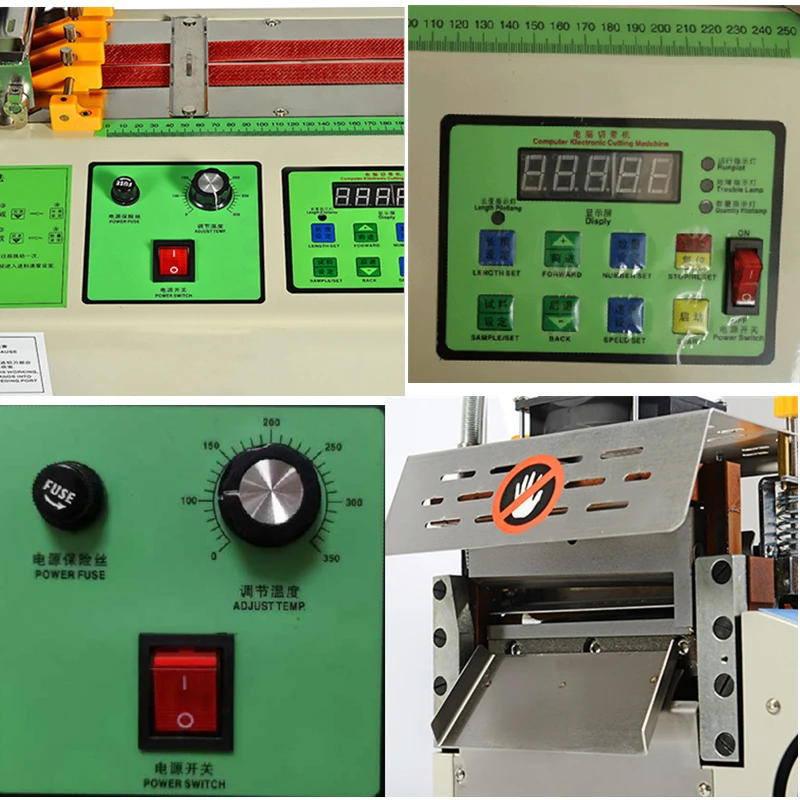 Description Picture 5 of itemLY 220V/110V 400W LCD Screen Hot and Cold Automatic Cloth Tape Cut Machine Magic Sticker Knife Tube Zipper Heat Shrink Cutter