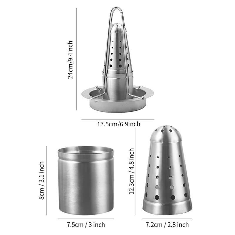 Description Picture 5 of itemRoasting Grill Stand Chicken Roaster Rack Kitchen Outdoor BBQ Tools Carbon Steel Non-stick Grilled Chicken Plate Party Supplies