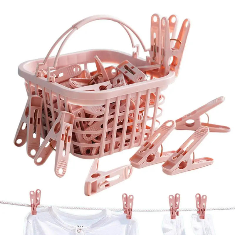 Description Picture 2 of item30Pcs Plastic Clothes Pegs Laundry Clothespin Clothes Pins Storage Organizer Quilt Towel Clips Spring with Basket Cabides Hanger