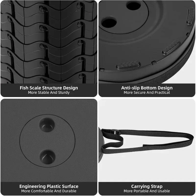 Description Picture 5 of itemCollapsible Stool Portable Folding Expandable Stool with Carrying Straps Home Space Saving Furniture Stools for Camping Fishing