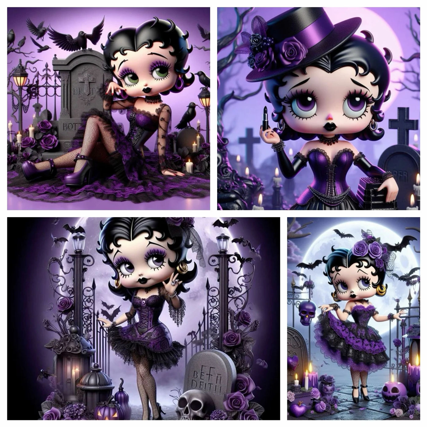 Description Picture 2 of itemZipper Bag 5D DIY Cartoon Women Skull Diamond Painting Set Moon Cross Embroidered Water Diamond Mosaic Art Home Decoration Gift