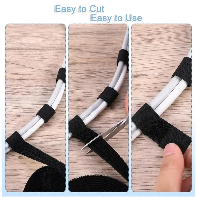 Description Picture 6 of item10/5M Reusable Nylon Fastening Cable Ties Hook Loop Adjustable Self-Adhesive Securing Strap Fastener Tape Cable Cord Management