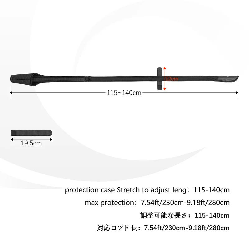 Description Picture 3 of itemPullther Fly Fishing Rods Protective Sheath Case Holder Adjustable Length Rope Strap Tackle Pole Storage Cover Portable Tools