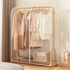 Floor Clothes Hanger Dust Cover Bedroom Drying Rack Dust Cover Cloth Translucent Coat Suit Storage Bag Dormitory Supplies