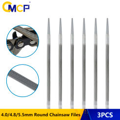 3Pcs 4.0/4.8/5.5mm Shank Round High Carbon Steel Sharpening Chainsaw Saw Chain Files Sharpener For Wood Working Chainsaw