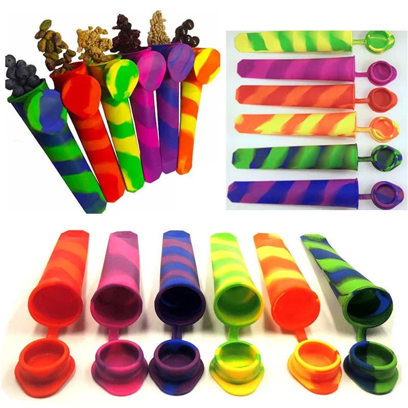 Description Picture 3 of item2pc Rainbow Silicone Ice Tube Mold Push Up Frozen Stick Cream PopYogurt Jelly Lolly Maker Mould Popsicle Moulds   Scoop