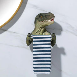 Dinosaur Toilet Paper Holder Wall Mounted Bathroom Tissue Holder Spring Bathroom & Bedroom Decor for Travel Trailers Restaurant