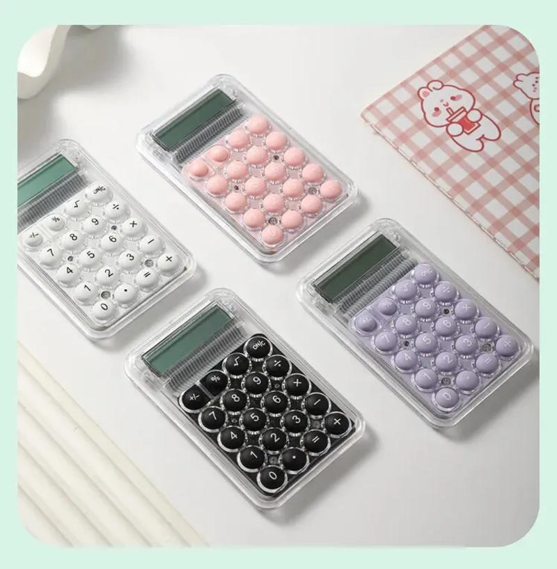 Description Picture 4 of item8 Digits Display Silence Widescreen Mini Calculator Students Portable Transparent Electronic Calculator Daily Use