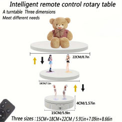 Remote Control Turntable 3 in 1 Multi-function Automatic Rotating Display Stand, Jewellery, Toys, Photographic Tools