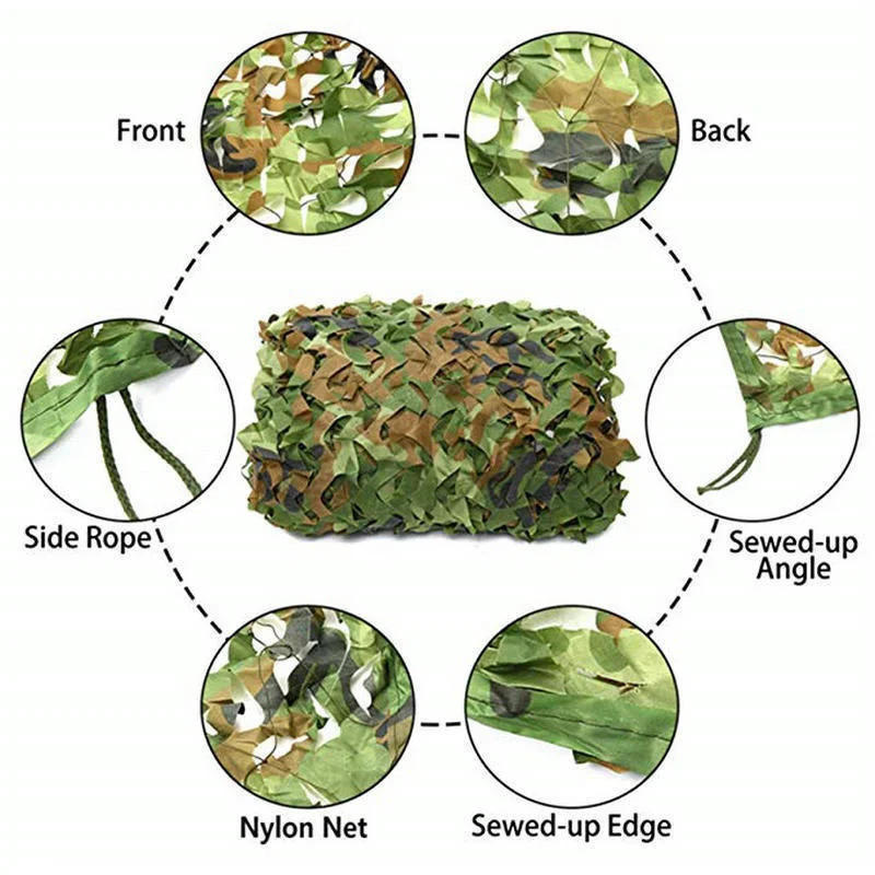 Description Picture 2 of item5*6m/1.5*3m Military Camouflage Net Camo Net Ultralight Car Camping Garden Tent Tarp Awning Sun Shelter Filet Camouflage Mesh