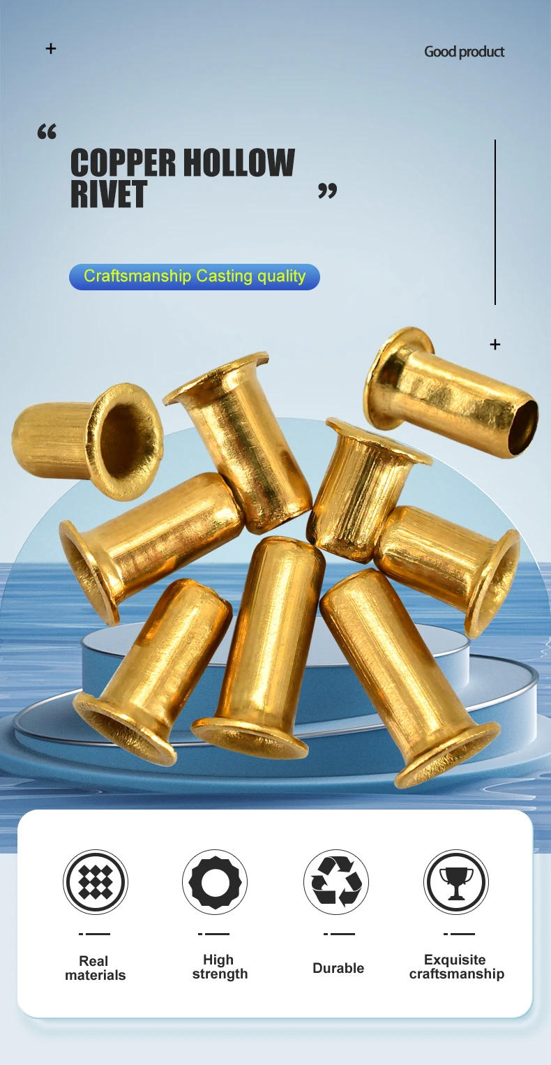 Description Picture 2 of itemBrass Copper Hollow Rivet M1.3 M1.5 M1.7 M2 M2.3 M2.5 M3 M4 M5 M6 Double-sided Circuit Board PCB Nails Through-Hole Tubular Nuts