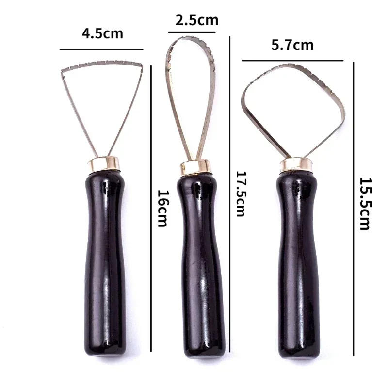 Description Picture 6 of item3Pcs Pottery Clay Sculpture Big Loop Tool Clay Scraper Sculping Modelling Tool Wood Handle Ceramics Trimming Carving Tools